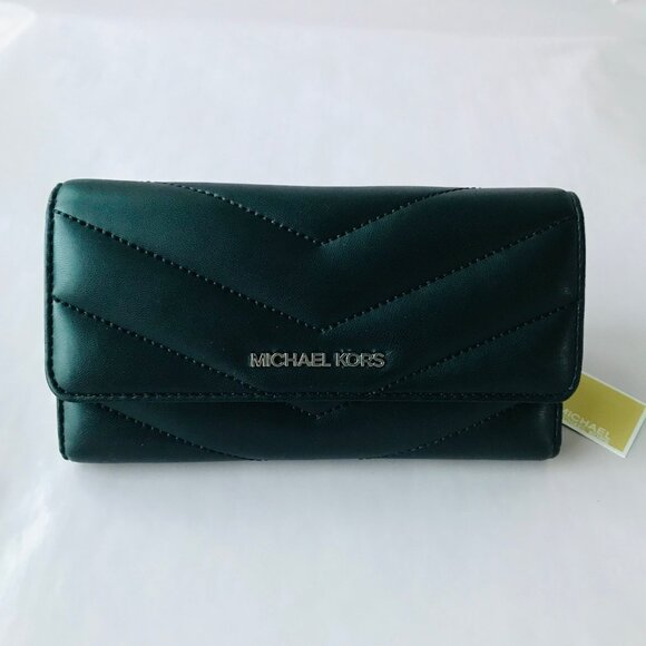 Michael Kors Jet Set Travel LG Trifold Women's Wallet - Black MSRP $328 - Picture 12 of 14